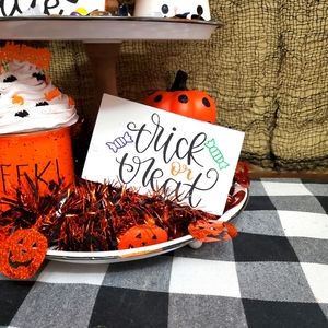 Mini Rae Dunn Trick or Treat Decor Sign